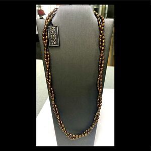 NWTS! Honora Double Strand Brown Pearl Necklace Sterling Silver 925 pouch & box